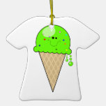 mint kawaii ice cream cone character ornament