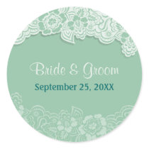 Mint Lace - Save the Date stickers