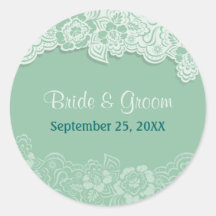Mint Lace - Save the Date Sticker