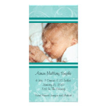Mint Mod Style New Baby Photo Card photo cards