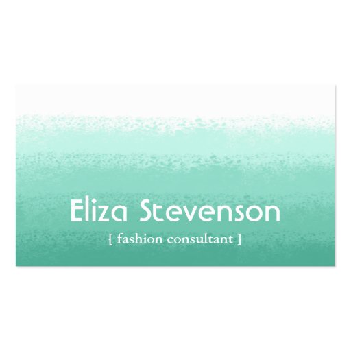 Mint Ombre Fashion Consultant Business Card (front side)