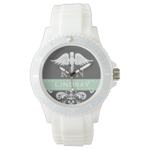 MINT PERSONALIZED NURSE RN CADUCEUS CHALKBOARD WATCH