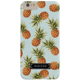 Mint Pineapple Personalized Barely There iPhone 6 Plus Case