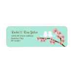 Mint & Pink Cherry Blossom Return Address labels