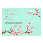 Mint & Pink Cherry Blossom Wedding invitations