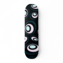 Mint Pink Teal Offset Ovals Retro Skateboard by JaZilla Mint Pink Teal Offset Ovals Retro Skateboard