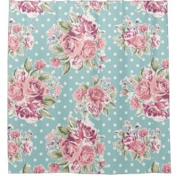 mint,polka dot,white,floral,pink,shabby chic,girly