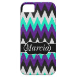 Mint Purple Black White Chevron Monogram casemate cases