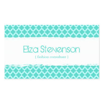 Mint Quatrefoil Fashion Consultant Business Card