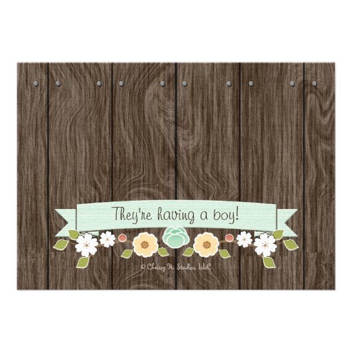 MINT RUSTIC FLORAL BOHO COUPLES BABY SHOWER INVITE