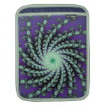 Mint Swirl and Lavender Spiral Fractal Sleeves For iPads