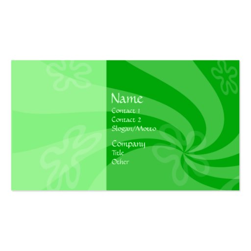 Mint Swirl Business Card Template (front side)