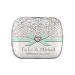 Mint Vintage Lace Pearls Glamour Wedding Favor Jelly Belly Candy Tin at Zazzle