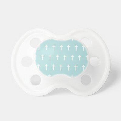 Mint White Crosses BooginHead Pacifier