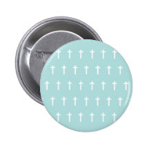 Mint White Crosses Pin