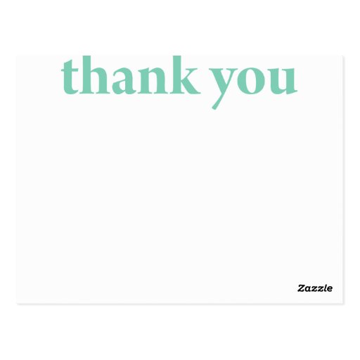 Mint & White Thank You Card Zazzle
