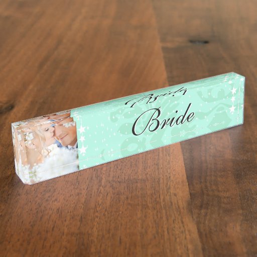 mint-your-photo-bride-s-wedding-name-plate-zazzle