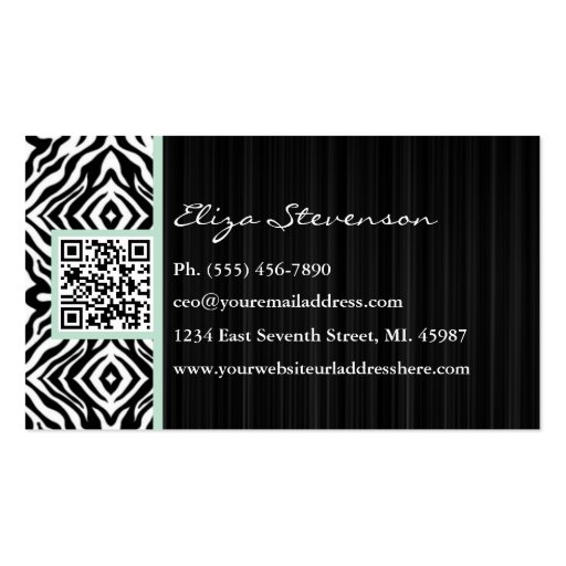 Mint Zebra Fashion Consultant Business Card (back side)