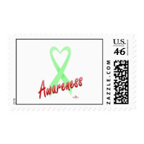 MintGreenHeartRibbonAwareness postage