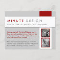 Minute Design Promo Postcard postcard