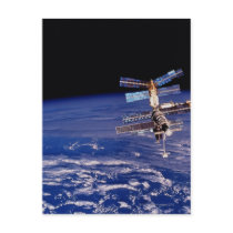 Mir Space Station floating above the Earth Post Cards