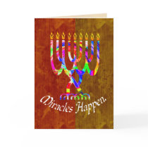 Miracles Happen Menorah Cards by yosefdreams Miracles Happen Menorah Cards