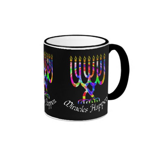 Miracles Happen Menorah Mugs