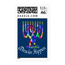 Miracles Happen Menorah Stamps