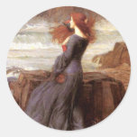 Miranda The Tempest by John William Waterhouse Round Stickers