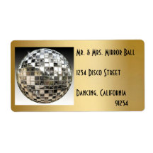 Mirror Ball Disco Party Labels