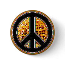 MIRROR BALL PEACE SIGN buttons