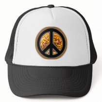 MIRROR BALL PEACE SIGN TRUCKER HAT