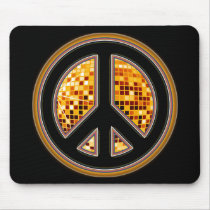 MIRROR BALL PEACE SIGN MOUSE PADS