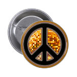 MIRROR BALL PEACE SIGN PINBACK BUTTONS