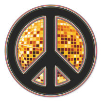 MIRROR BALL PEACE SIGN STICKERS