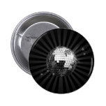 Mirror Disco Ball on Black Button
