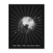 Mirror Disco Ball on Black Flyer Design