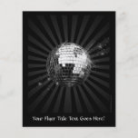 Mirror Disco Ball on Black Flyer Design