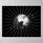 Mirror Disco Ball on Black posters