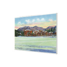 Mirror Lake View of the Lake Placid Club in Gallery Wrapped Canvas