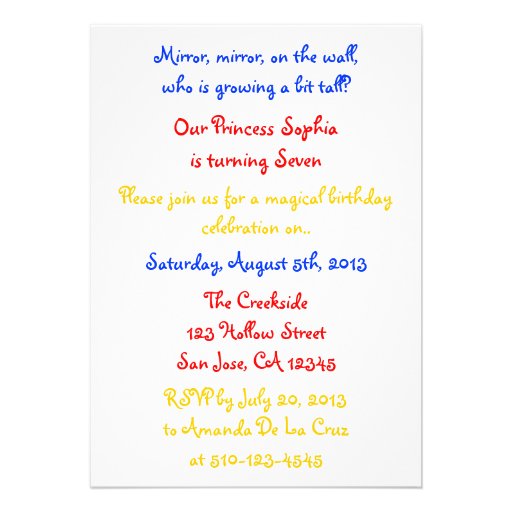 Mirror, Mirror on the wall princess Invitation