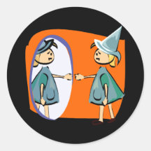 Mirror witch sticker