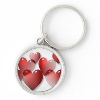 Mirrored Hearts Keychain