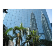Mirrored Petronas Towers posters
