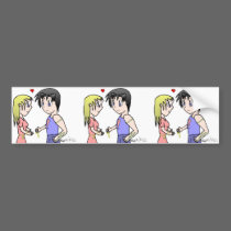 Mis-Matched Couple bumper stickers