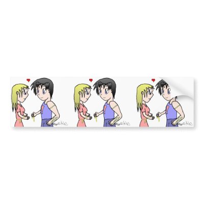 Mis-Matched Couple Bumper Sticker by Moondial