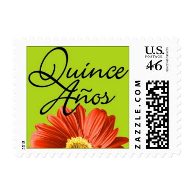 Mis Quince Anos Bright Flower Postage Stamps