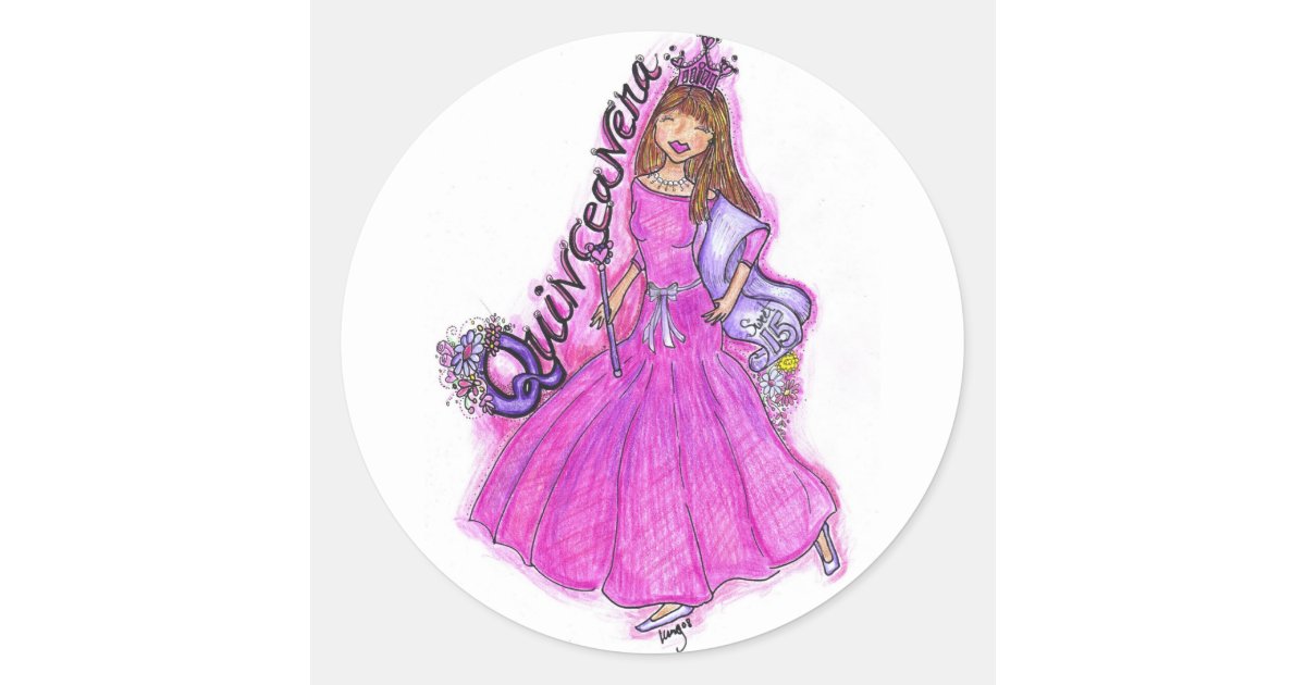 Mis Quince Anos Classic Round Sticker | Zazzle