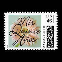 Mis Quince Años Pink Daisy Postage Stamps stamps