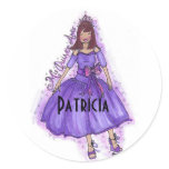 MIS QUINCE ANOS - PURPLE ROUND STICKER